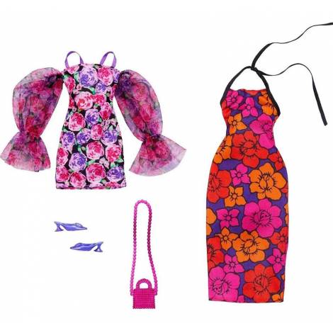 Μattel Barbie: Fashions 2-Pack Clothing Set - Dressy Floral-Themed and Accessory (HJT35)