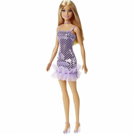 Mattel Barbie: Glitz Outfits - Blonde Hair Doll with Purple Dress (HJR93)