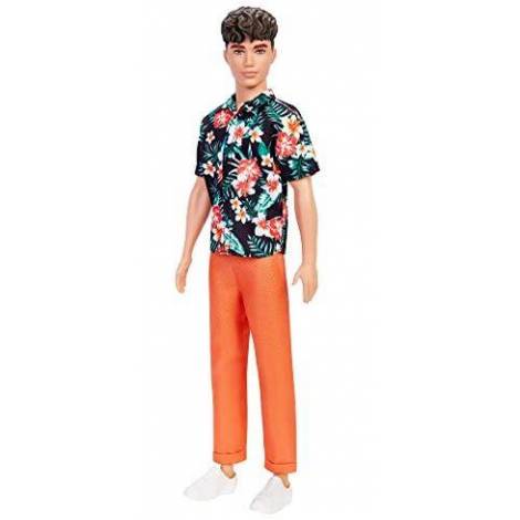 Mattel Barbie Ken Doll - Fashionistas #184 Floral Hawaiian Shirt, Brunette Cropped Hair Doll (HBV24)