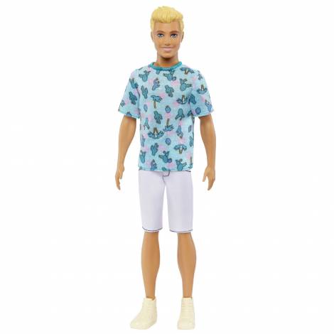 Mattel Barbie Ken Doll - Fashionistas #211 Blond Hair Doll Wearing Cactus Tee and White Shorts with Sneakers (HJT10)
