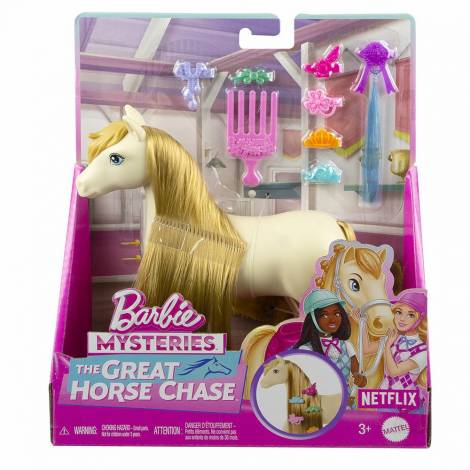 Mattel Barbie Mysteries: The Great Horse Chase - White Pony with Blonde Ponytail  (HXJ36)