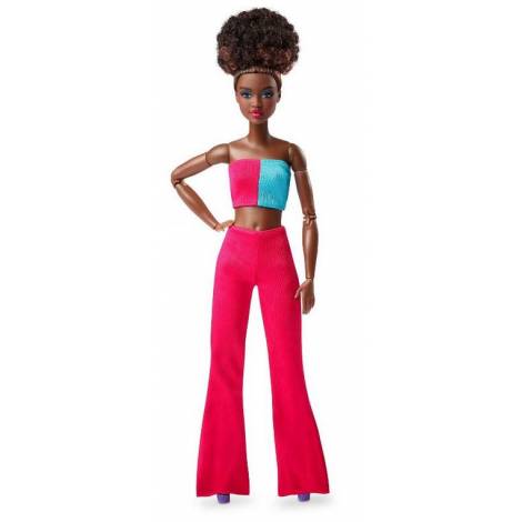 Mattel Barbie Signature Looks: Dark Skin Doll with Updo and Pink Pants Model #14 (HJW81)