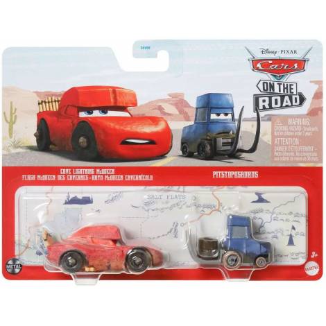 Mattel Disney Pixar: Cars On the Road - Cave Lightning McQueen  Pitstoposaurus (Set of 2) (HLH63)