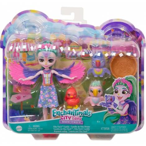 Mattel Enchantimals: City Tails Main Street - Filia Finch Family (HKN15)