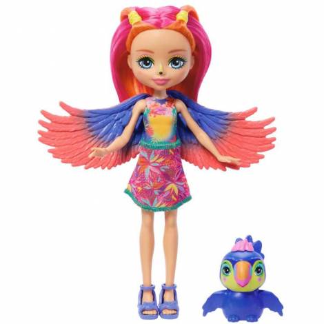 Mattel Enchantimals Sunshine Beach - Trippi Toucan and Canopy Doll with Pet (HRX83)