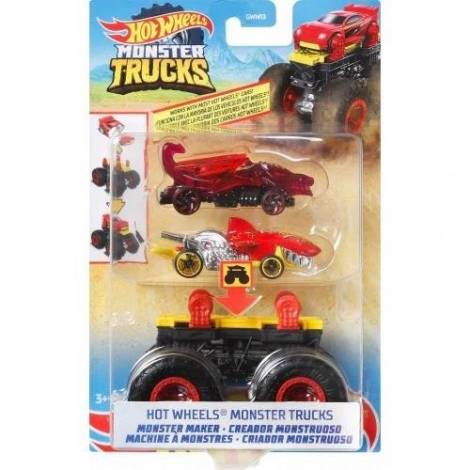 Mattel Hot Wheels Monster Trucks: Black/Yellow Monster Maker Vehicles (GWW18)