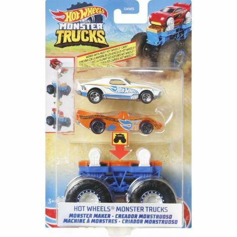Mattel Hot Wheels Monster Trucks: Blue/Red Monster Maker Vehicles (GWW20)