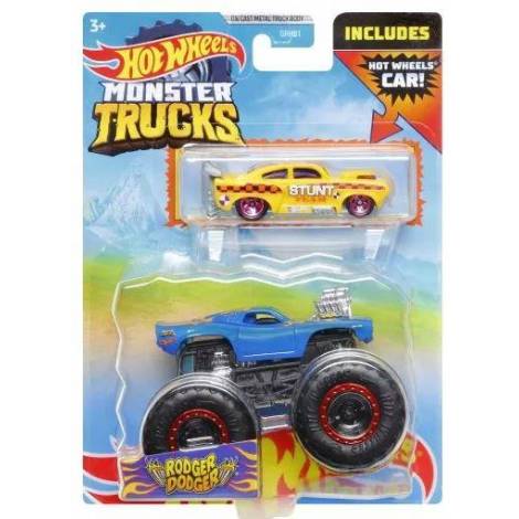 Mattel Hot Wheels Monster Trucks: Rodger Dodger Die-Cast  Truck (HDB96)