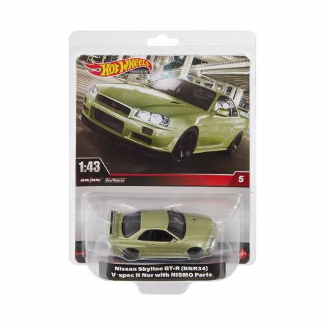 Mattel Hot Wheels: Premium Real Readers - Nissan Skyline GT-R (BNR34) V Spec II with Nismo Parts 1:43 (HMD47)