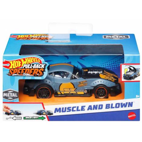 Mattel Hot Wheels: Pull-Back Speeders - Muscle and Blown  Alpha Pursuit (HPR97)