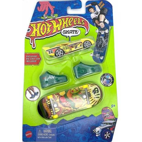 Mattel Hot Wheels: Skate - Maximum Leeway Car  Ferocious Foods Tony Hawk Fingerboard Set (HGT78)