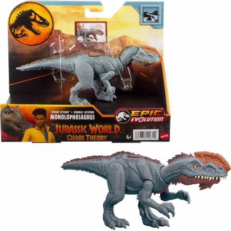 Mattel Jurassic World Epic Evolution: Chaos Theory Strike Attack - Monolophosaurus Action Figure (HTK64)