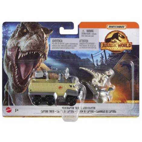 Mattel Matchbox Jurassic World: Dominion - Velociraptor Blue Atrociraptor Capture Truck (HBH88)