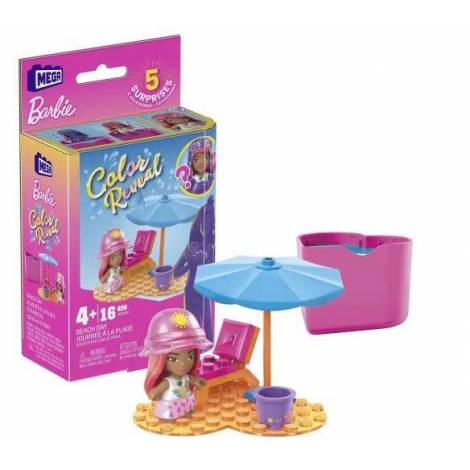 Mattel Mega Bloks Barbie: Color Reveal - Beach Day Micro-Doll (HHP88)