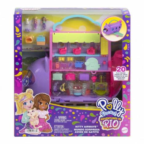 Mattel Polly Pocket: Adventures in Rio - Kitty Airways Transformable (HWP19)