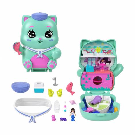 Mattel Polly Pocket: Tiny Worlds - Set Sail Kitty Playset (JCR37)