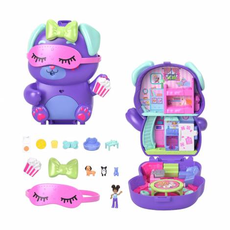 Mattel Polly Pocket: Tiny Worlds - Sleepover Puppy Playset (JCR38)