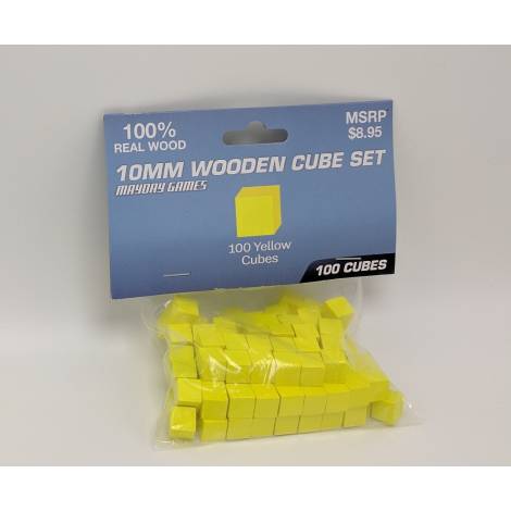 Mayday Wooden Yellow Cubes 10MM 100 pcs