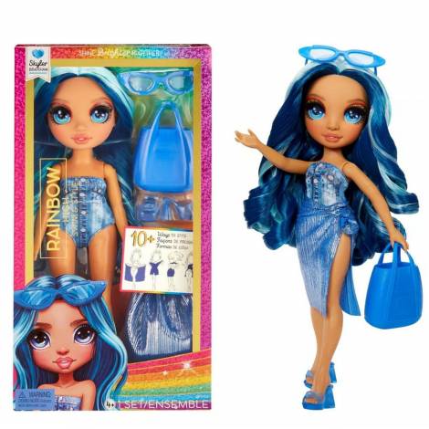 MGA Rainbow High: Swim  Style Fashion Doll- Skyler Bradshaw (Blue) Doll (507307-EUC)