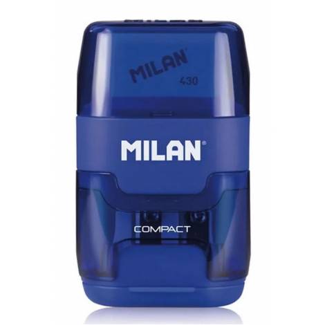 MILAN ξύστρα μολυβιών με κάδο & γόμα 1204703116, μπλε