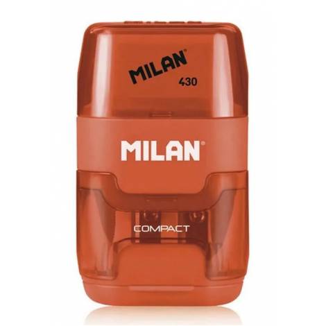 MILAN ξύστρα μολυβιών με κάδο & γόμα 1204703116, πορτοκαλί