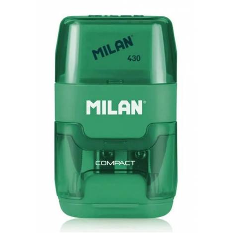 MILAN ξύστρα μολυβιών με κάδο & γόμα 1204703116, πράσινη