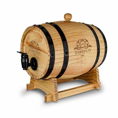 mm Wooden Barrel Dispenser - Ξύλινο Βαρέλι Αποθήκευσης και σερβιρίσματος 3 λίτρων με βρυσάκι για αυθεντική εμπειρία