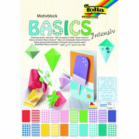 Μπλοκ Χαρτιών Με Μοτίβα, 24Χ34 εκ, 20 Φύλλα, Έντονα Basics