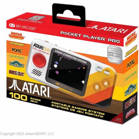 My Arcade Gaming Atari Pocket Player Pro Handheld Portable Gaming System 100 Games