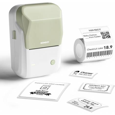 NIIMBOT THERMAL LABEL PRINTER B1 2-INCH WHITE GREEN