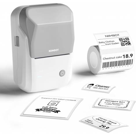 NIIMBOT THERMAL LABEL PRINTER B1 2-INCH WHITE GREY