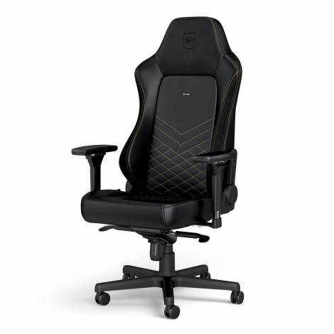 noblechairs HERO Gaming Chair - cold foam, steel armrests,  60mm casters, 150kg - black/gold