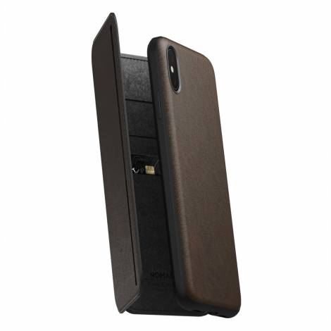 Nomad Rugged Tri-Folio Δερμάτινη Θήκη Πορτοφόλι iPhone Xs Max – Rustic Brown (NM21TR0H50)