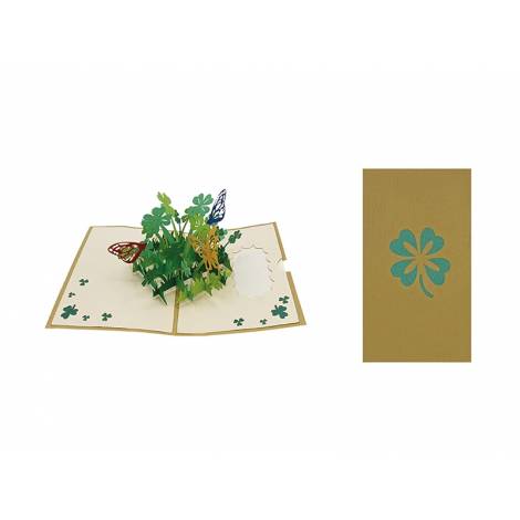 ORIGAMI Ευχετήρια Κάρτα 3D Four Leaf Clover ORSU4283