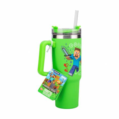 Paladone: Minecraft - Green 900ml Multiway Travel Cup Straw (PP14600MCF)