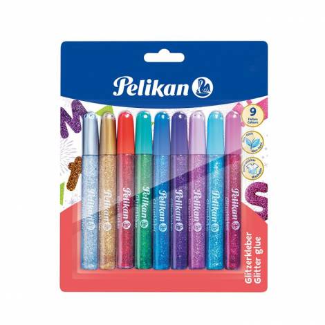 PELIKAN Κόλλα Glitter Stick Blister 9 Χρώματα - Συσκευασία 5 τμχ