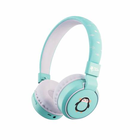 Planet Buddies Ασύρματα Παιδικά Ακουστικά Κεφαλής Penguin V3 Recycled Μέγιστης Έντασης 85 dB Μπλε Ανοιχτό/Λευκό 52428