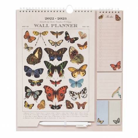 Πλάνο Επιτοίχιο με Σημειώσεις 2022/2023 BUTTERFLIES By Charles Dessalines 30Χ34 Φύση Μηνιαίο