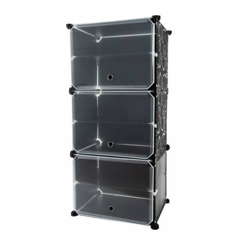 Πλαστική Παπουτσοθήκη με 6 Ράφια Μαύρο 40x31x92cm 00012264