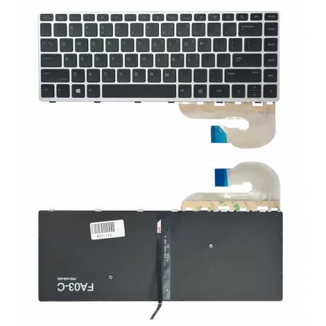 Πληκτρολόγιο για HP EliteBook 840 G5 KEY-114 με backlight, ασημί