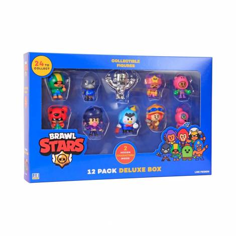 P.M.I. Brawl Stars Collectible Figures - 12 Pack Deluxe Box - Including 2 silver and 1 gold characters (S1) (Random) (BRW2080)