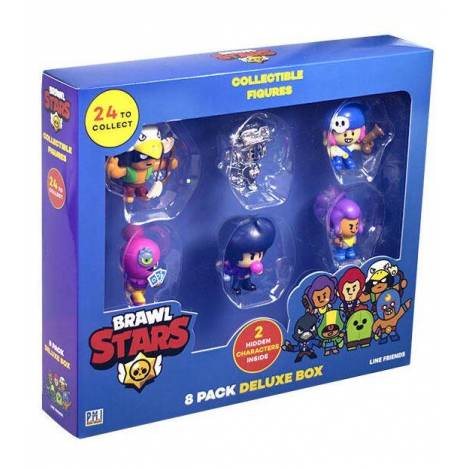 P.M.I. Brawl Stars Collectible Figures - 8 Pack Deluxe Box - Including 2 rare hidden characters (S1) (Random) (BRW2070)