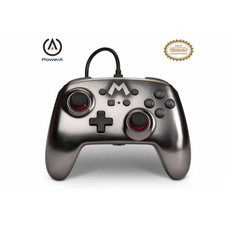 PowerA Enhanced Wired Controller for Nintendo Switch - Mario Silver (1517917-01)
