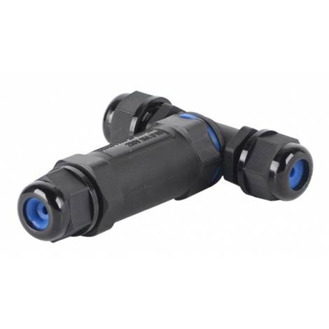 POWERTECH αδιάβροχος σύνδεσμος καλωδίων τροφοδοσίας TOOL-0113, τύπου ταφ, 3pin, IP68, μαύρος