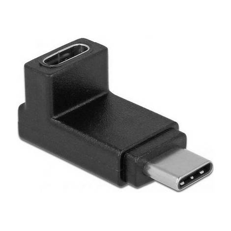 POWERTECH αντάπτορας USB-C αρσενικό σε θηλυκό CAB-UC026, 90°, μαύρος