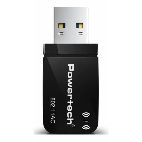 POWERTECH ασύρματος USB αντάπτορας δικτύου PT-1450, 1300Mbps dual band WiFi