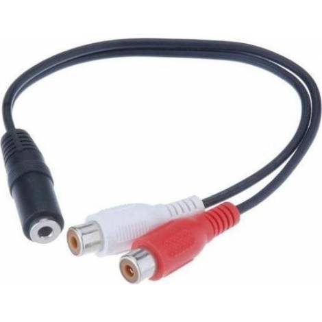Powertech Audio Cable 3.5mm female - 2x RCA female 0.2m (CAB-R012)