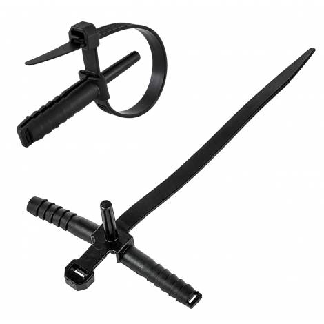 POWERTECH δεματικά καλωδίων με ούπα TIES-084, 7x150mm, μαύρα, 100τμχ