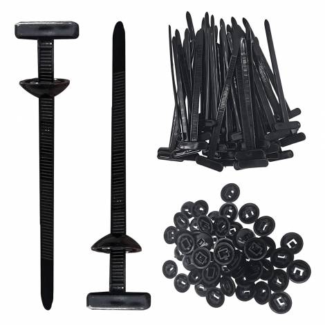 POWERTECH δεματικά καλωδίων TIES-082, 5x90mm, μαύρα, 50τμχ