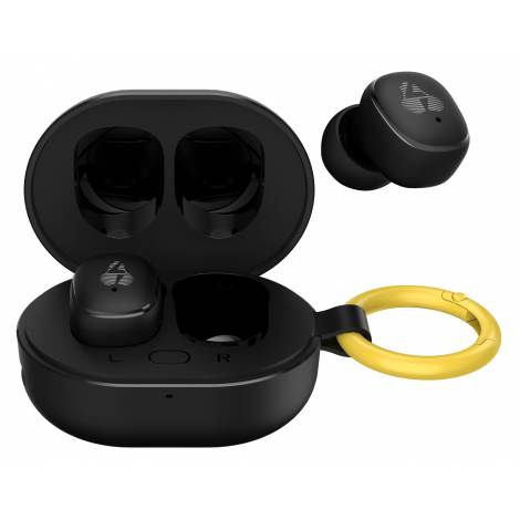 POWERTECH earphones με θήκη φόρτισης PT-1392, True Wireless, 6mm, 25/230mAh, μαύρα